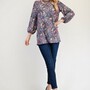 Paisley Bishop Sleeve Top - Denim Blue-4