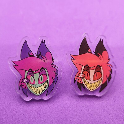 Hazbin hotel acrylic alastor pin