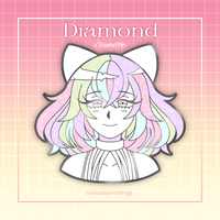 Diamond 2" Glitter Enamel Pin - Thumbnail 1