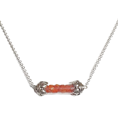 Carnelian chip bottle necklace