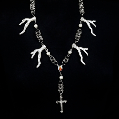 Maria rosary necklace