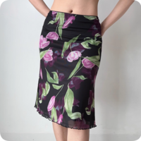 Retro floral print fishtail skirt - Thumbnail 2