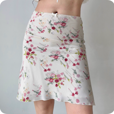 Vintage bouquet print skirt