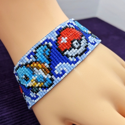 Pixel bracelet - water turtle