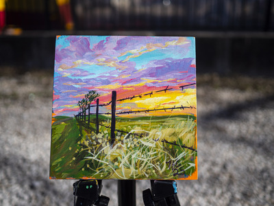 Sunset and Fence line 