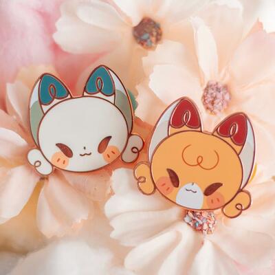 Tiny foxies enamel pin