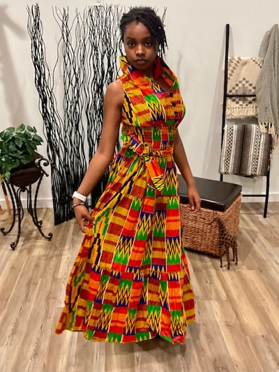 Racerback Colorful Kente Dress
