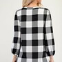 Buffalo Plaid Bishop Sleeve Top-1