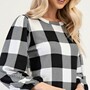 Buffalo Plaid Bishop Sleeve Top-2