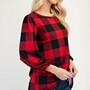 Buffalo Plaid Bishop Sleeve Top-2