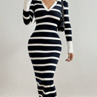 Stripe tube knit dress - Thumbnail 1