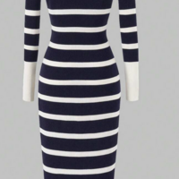 Stripe tube knit dress - Thumbnail 2