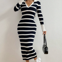 Stripe tube knit dress - Thumbnail 4