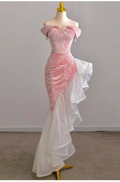 Women Elegantsexy off-shoulder Birthday Party Dress