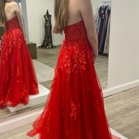 Cute  A Line Sweetheart Tulle Prom Dresses with Appliques ,PD231121 - Thumbnail 1