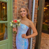 Cute One Shoulder White Sequins Mermaid Prom Dresses ,PD231123 - Thumbnail 1