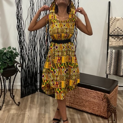 Hooded knee length dress