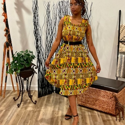 Hooded knee length dress