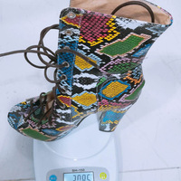 Cross strap thick heel large size women's sandals - Thumbnail 3