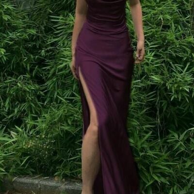 Simple wine red burgundy sheath prom dress formal evening dresses