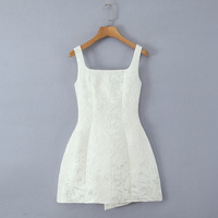 Square Neck Jacquard Back Tie Slim Fit Big Bow Waist Dress - Thumbnail 4