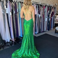 Sparkly V Neck Green Sequins Long Mermaid Prom Dresses ,PD231128 - Thumbnail 1