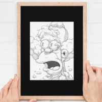 Drawing by Dhani Barragan "Astonished Krusty"  - Thumbnail 1