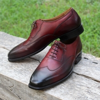 Crafted Leather Classic Men Wingtip Oxford Dress Shoes - Thumbnail 1