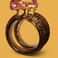 Greek Key Gold Hoop Earrings  - Thumbnail 2