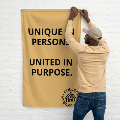 Unique in persons. united in purpose. (flag)