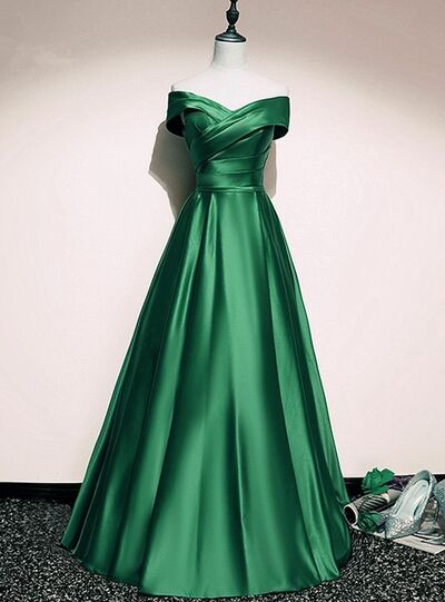 Green A Line Prom Dress Evening Gowns