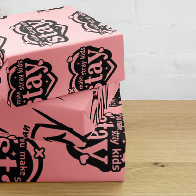 Stray kids pink theme wrapping paper sheets