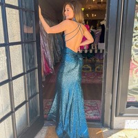 Charming V Neck Dark Teal Sequins Mermaid Prom Dresses, Evening Dresses,PD231137 - Thumbnail 1