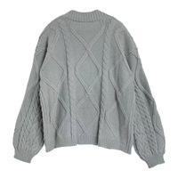 Gray Cardigan TTPD Patch Chunky Cable Knit TS Taylor Swift Cardigan - Thumbnail 3