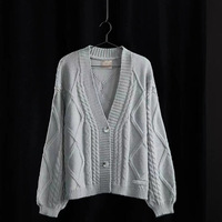 Gray Cardigan TTPD Patch Chunky Cable Knit TS Taylor Swift Cardigan - Thumbnail 4