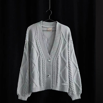 Gray cardigan ttpd patch chunky cable knit ts taylor swift cardigan