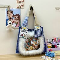 Jfashion Cartoon Furry Canvas Shoulder Bag - Thumbnail 4