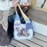 Jfashion Cartoon Furry Canvas Shoulder Bag - Thumbnail 3