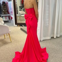 Cute Scoop Neck Red Elastic Satin Mermaid Prom Dress ,PD231156 - Thumbnail 1