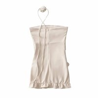 Ruffled 3D Flower Tube Dress Pleated Waist Wrap Dress - Thumbnail 6