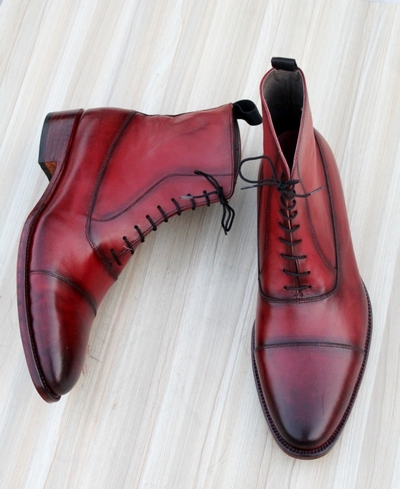 Crafted Leather Classic Men Shoes Genuine Leather Ankle High Dress Boot