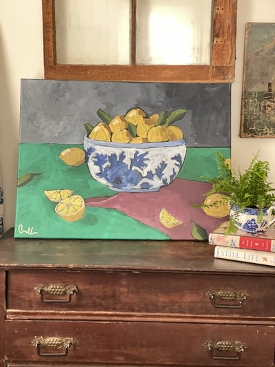 “Life & Lemons” no.01 Original Acrylic 18in x24 in painting 