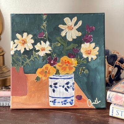 “vessel for joy” original acrylic  10”x10” painting 