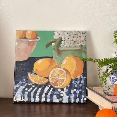 “life & lemons” no.02 original acrylic  10”x10” painting 