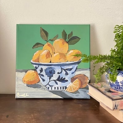 “life & lemons” no.03 original acrylic  10”x10” painting 