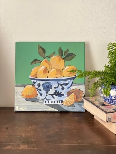 “Life & Lemons” no.03 Original Acrylic  10”x10” painting 