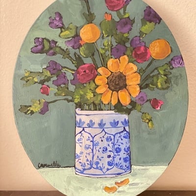 “gathered in joy” original acrylic  8”x10” painting 