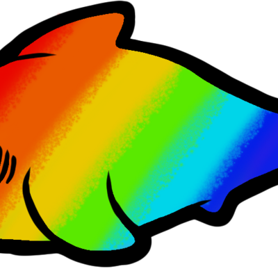 Rainbow shark sticker