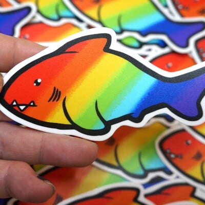 Rainbow shark sticker