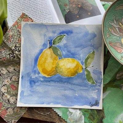 “make lemonade” original watercolor on paper 10”x10 in